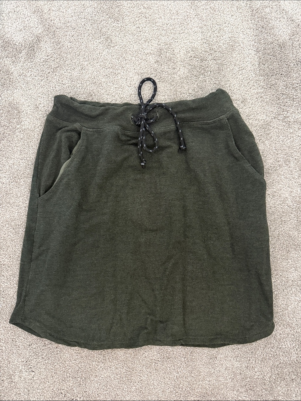 Sundry Olive Drawstring Mini Skirt